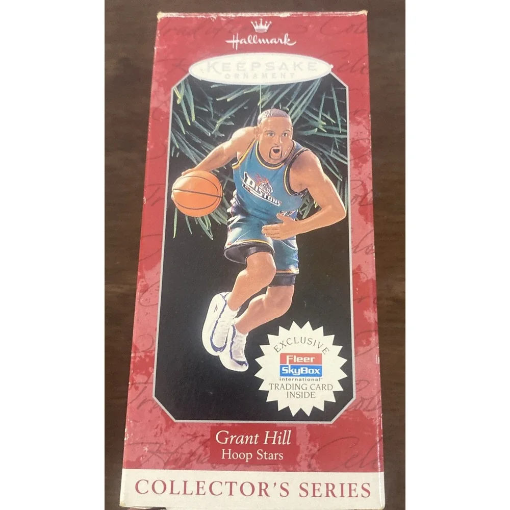 1998 Hallmark Keepsake GRANT HILL Ornament w/ Flair Showcase Card - DUKE PISTONS
